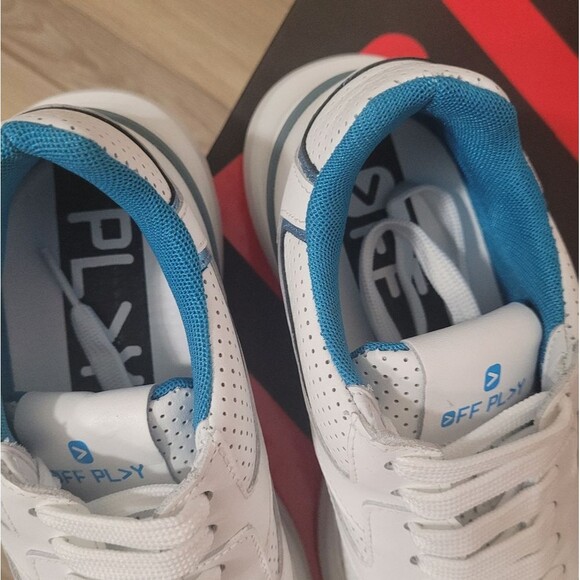 Off Play Monza 1 Performance Sneakers in White Azul Women's Size 37.5 Leather - Picture 4 of 7